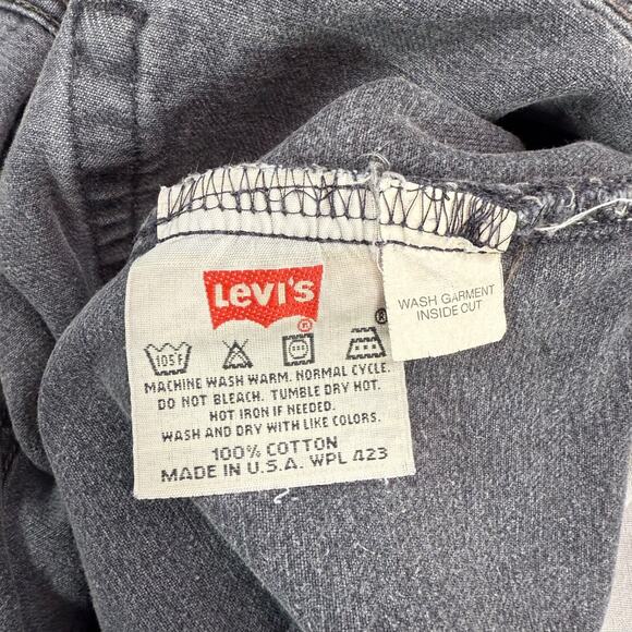 Vintage 2000 Levi's 501 Faded Black Denim Red Tab Jeans MADE IN USA Fit 34 x 29 - Picture 4 of 8